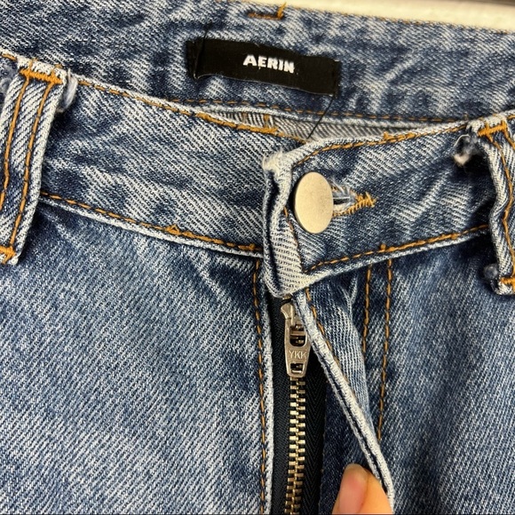 AERIN High Rise Straight Leg Jeans, Medium Wash, Size Large - Picture 2 of 5